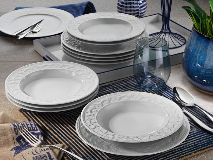 Hermia Vajilla de Porcelana SV24Y200 de 24 Piezas en Blanco Hermia Vajilla de Porcelana SV24Y200 de 24 Piezas en Blanco